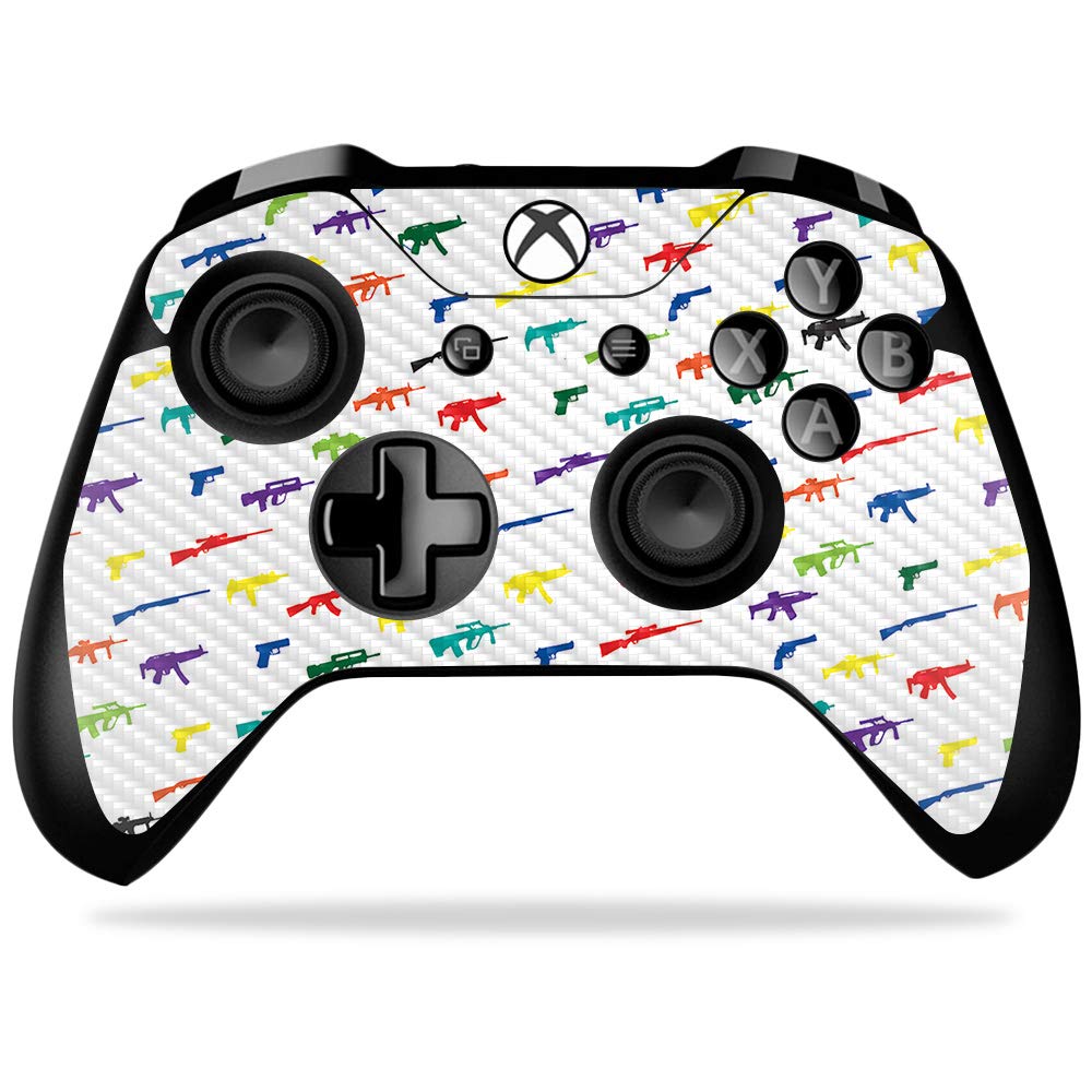 MightySkins Carbon Fiber Skin for Microsoft Xbox One X Controller - Fun Guns | Protective Durable Textured Carbon Fiber Finish | Easy to Apply Remove and Change Styles | Made in The USA
