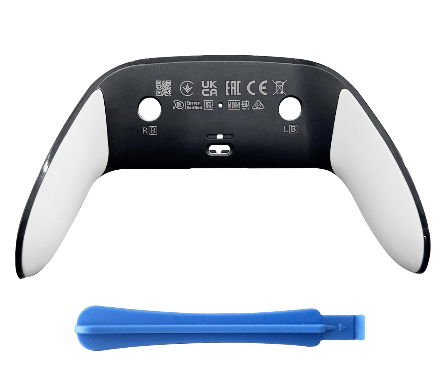Replacement Back Shell Cover Trim forDualSense Edge Controller Compatible withPS5 DSE- Clip-On Housing with OEM-Spec Soft Rubber Grip Fixes Yellowing & Peeling (White)
