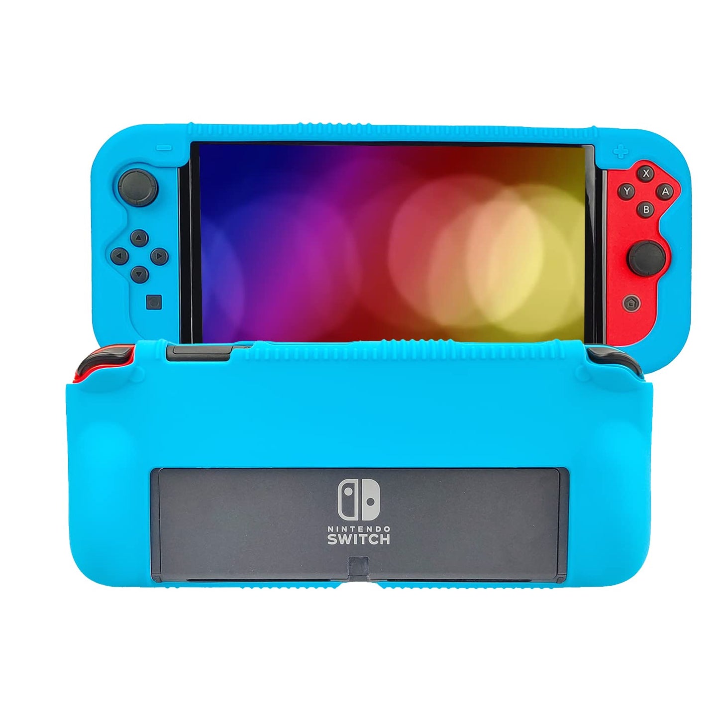 Fironst Silicone Protective Case for Nintendo Switch(OLED Model) 7-Inch 2021 Release, Grip Cover with Shock Absorption and Anti-