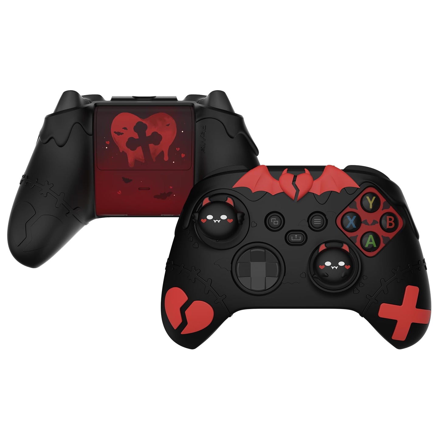 PlayVital Gothic Imp Series Cute Silicone Skin for Xbox Series X & S Controller Anti-Slip Grip Silicone Cover Protective Silicone Case for Xbox Core Controller with Thumb Grips Black