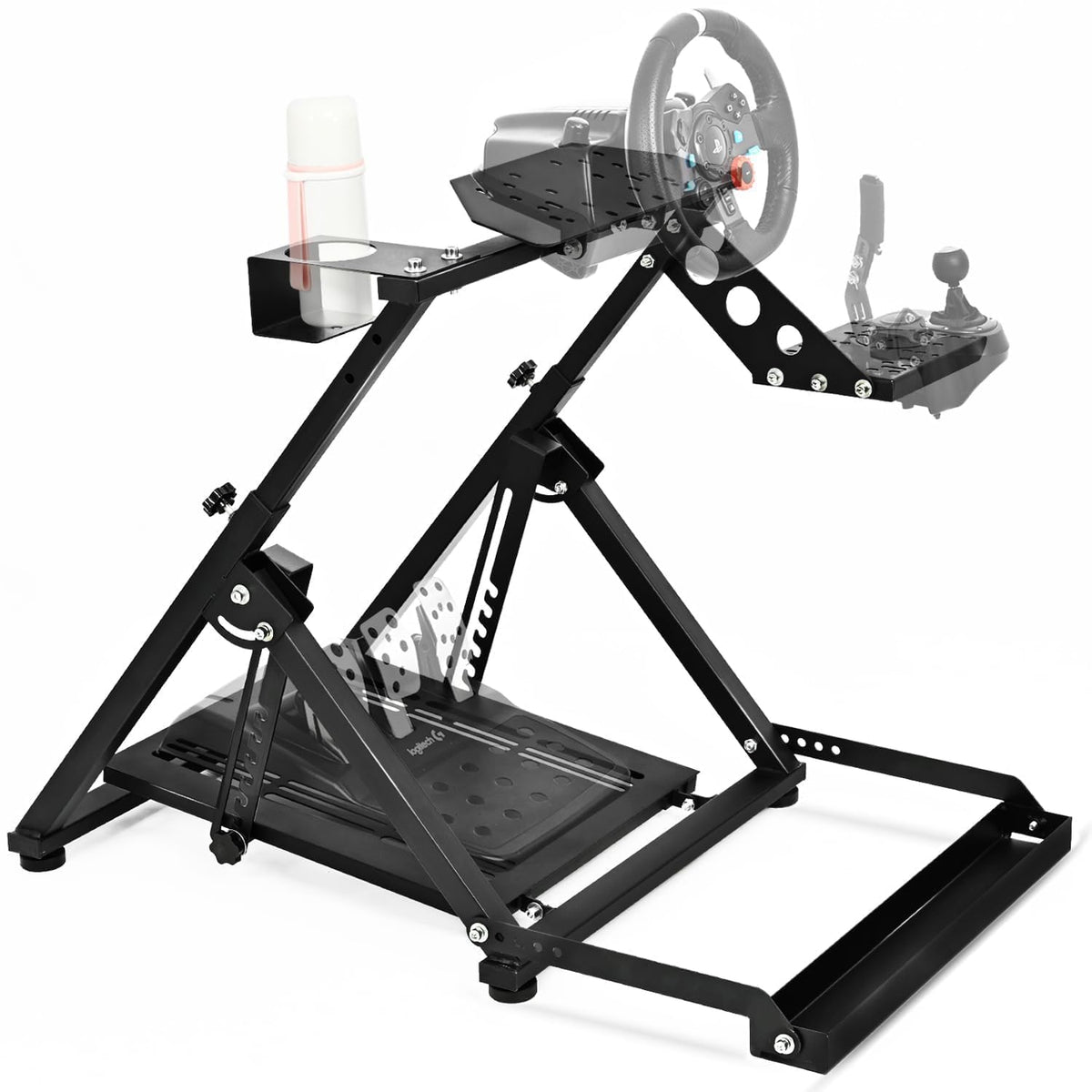 Dardoo X Frame Racing Wheel Stand Foldable Fit for Logitech G25 G27 G29 G920 Thrustmaster T300RS GT Adjustable Racing Simulator Steering NOT Included Wheel Pedal Handbrake and Shifter