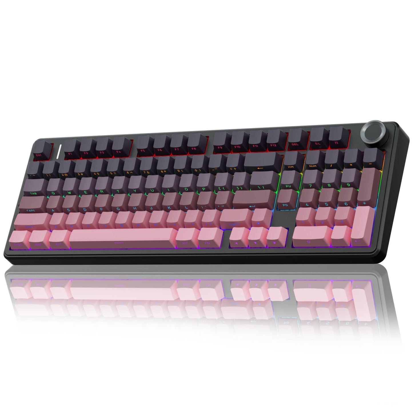 AULA F99 Pro Wireless Mechanical Keyboard with Knob Tri-Mode BT5.0/USB-C/2.4GHz Hot Swappable Keyboard Gasket Structure Creamy Sound RGB Backlit Computer Gaming Keyboards