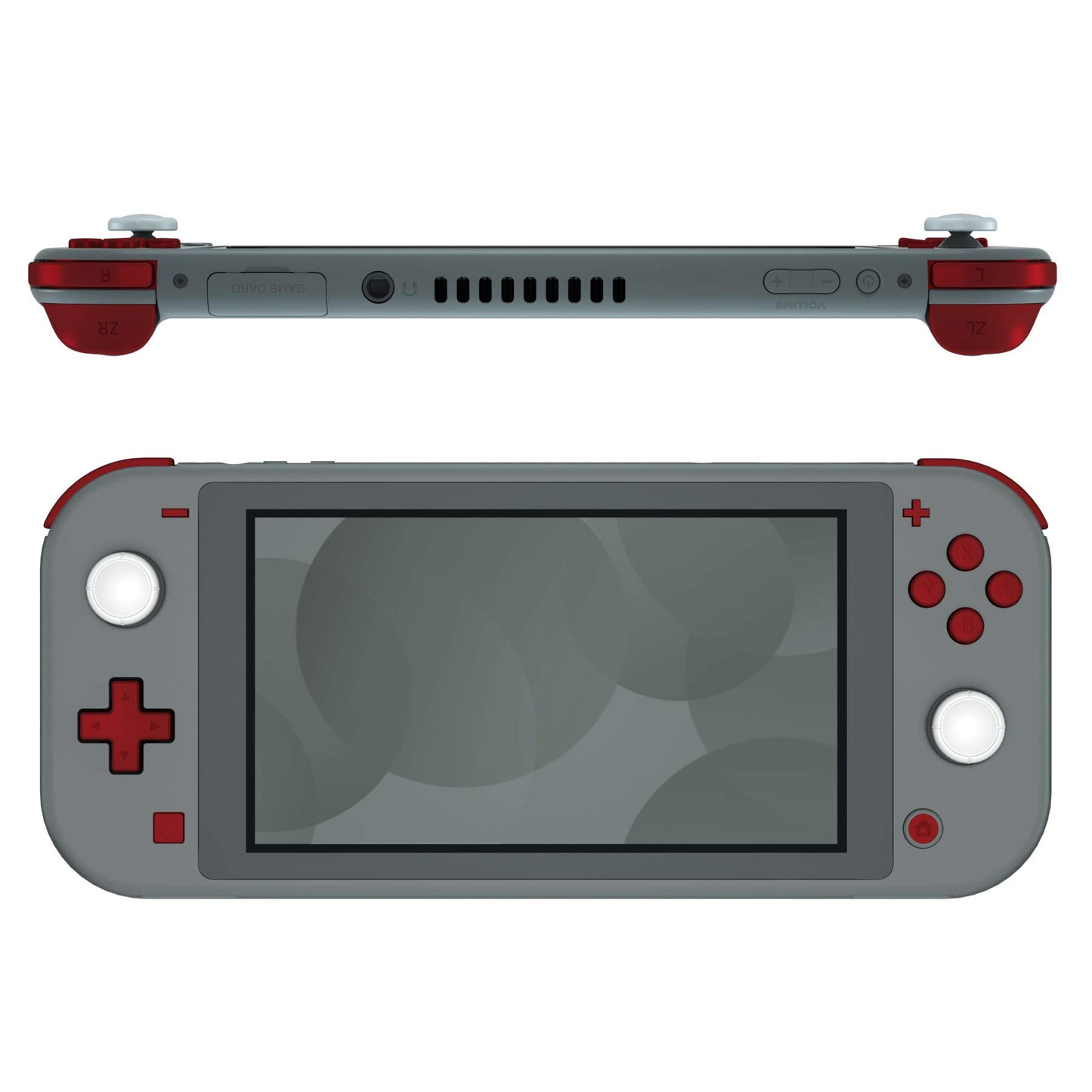 eXtremeRate Scarlet Red Replacement ABXY Home Capture Plus Minus Keys Dpad L R ZL ZR Trigger for Nintendo Switch Lite Full Set Buttons Repair Kits with Tools for Nintendo Switch Lite