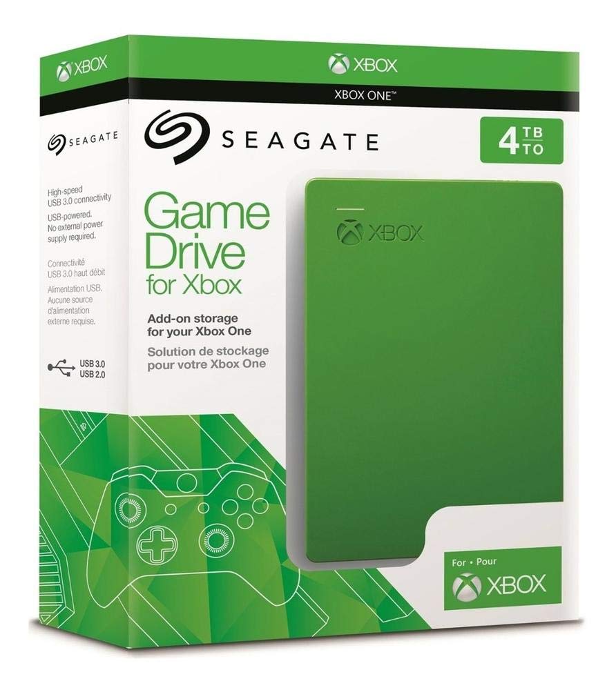 Seagate Game Drive for Xbox 4TB External HDD - Portable, Green, Model STEA4000402