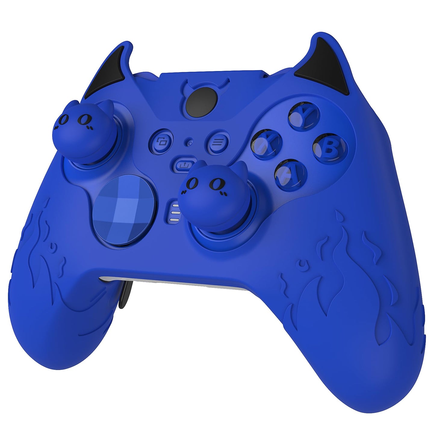 PlayVital Cute Demon Silicone Case Cover for Xbox Elite Wireless Controller Series 2 Kawaii Anti-Slip Shockproof Controller Skin Grip for Xbox Elite Series 2 Core with Thumb Grip Caps - Blue