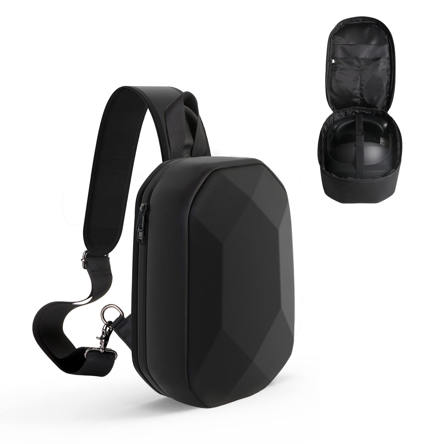 Hard Carrying Case for Meta Quest 3 JSVER Black Backpack Tpartyl Case for Oculus 3S/ Quest 3/ Quest 2 VR Gaming Accessories Compatible with fine design Straps