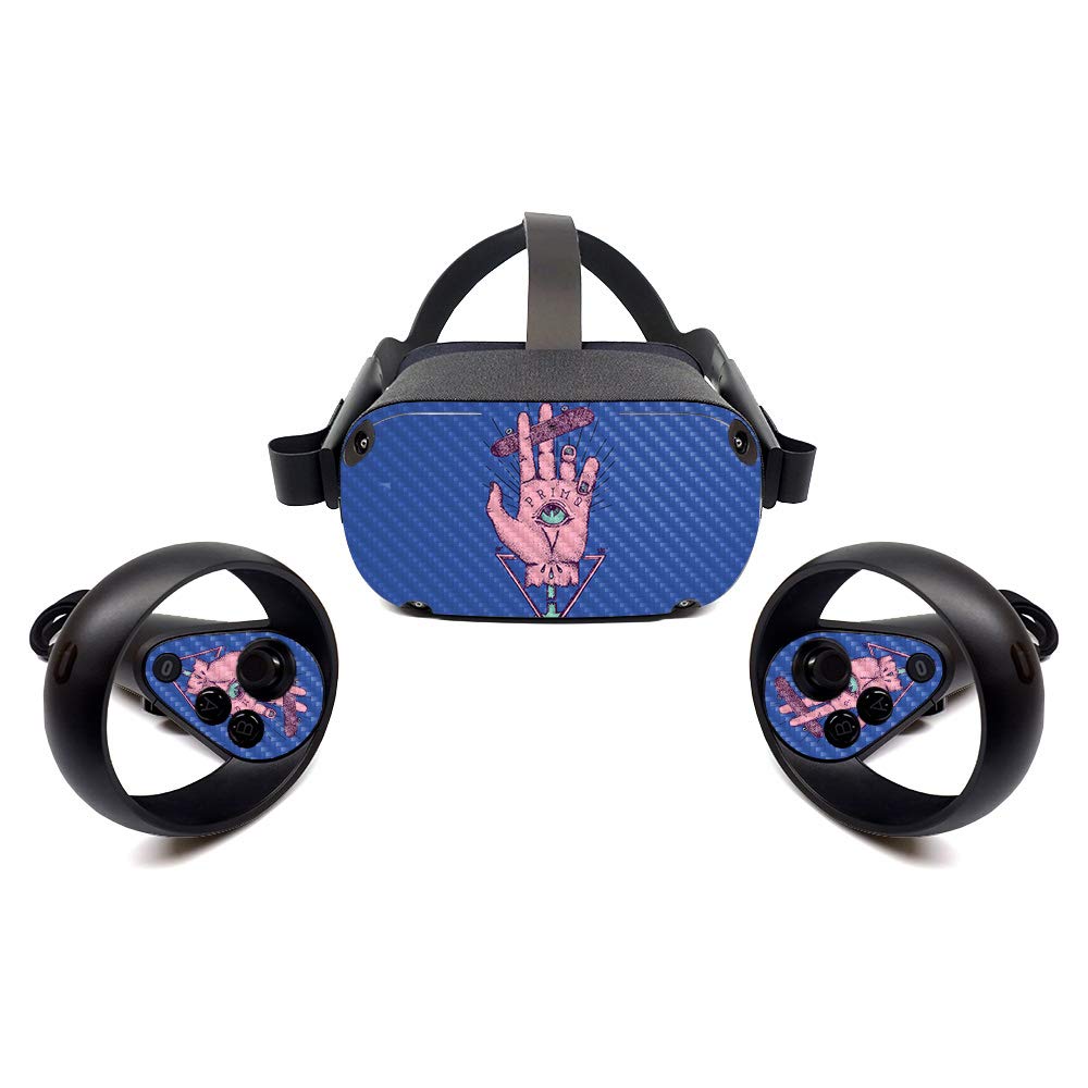 MightySkins Carbon Fiber Skin for Oculus Quest - God of Skate | Protective Durable Textured Carbon Fiber Finish | Easy to Apply Remove and Change Styles | Made in The USA