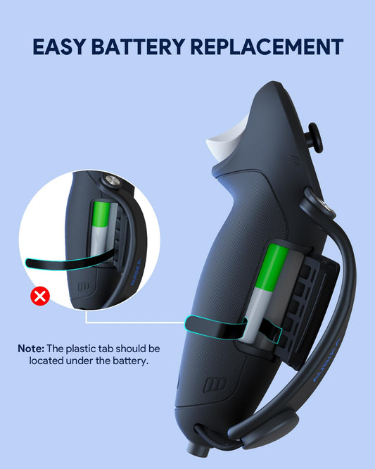 Aubika Silicone Controller Grips Cover for Meta/Oculus Quest 3, Adjustable, Black, Model CSJ-070208