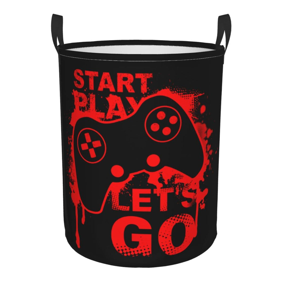 Gbuzozie Game Joystick Round Laundry Hamper Storage Basket Toys Clothes Organizer Bin For Home Bathroom Bedroom Dorm Nursery 38l