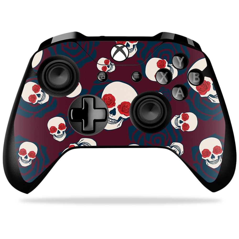 MightySkins Skin Compatible with Microsoft Xbox One X Controller - Skulls N Roses | Protective, Durable, and Unique Vinyl Decal