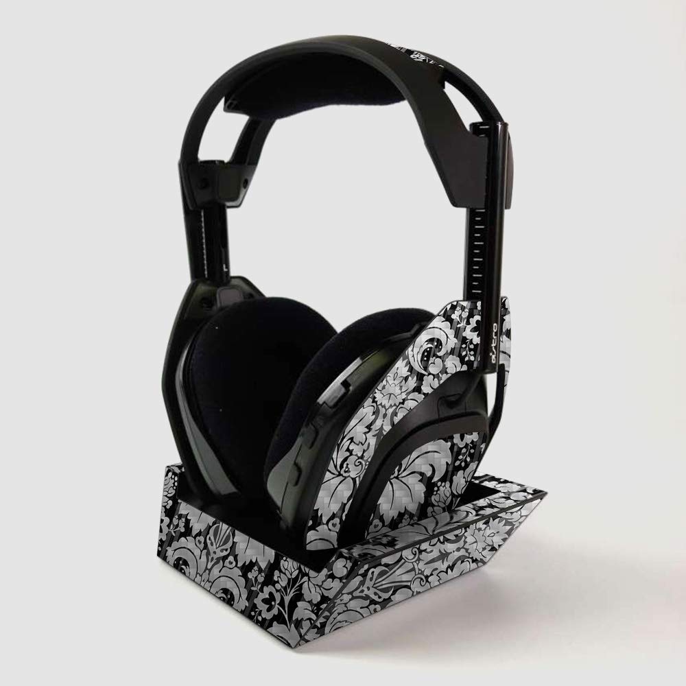 MightySkins Carbon Fiber Skin For ASTRO Gaming A50 Wireless Headphones + Base Station - Floral Retro | Protective Durable Textured Carbon Fiber Finish | Easy To Apply | Made in the USA