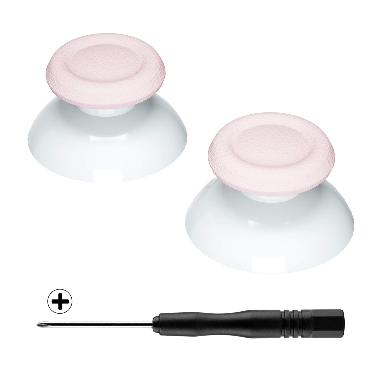 eXtremeRate Cherry Blossoms Pink & White Dual-Color Replacement 3D Joystick Thumbsticks for PS5 Controller Analog Thumb Sticks with Screwdriver for PS4 Slim Pro Controller