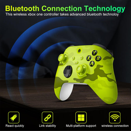 HEDYDK Wireless Controller for Xbox One & Series X|S - Camo Yellow, Compatible with Windows PC
