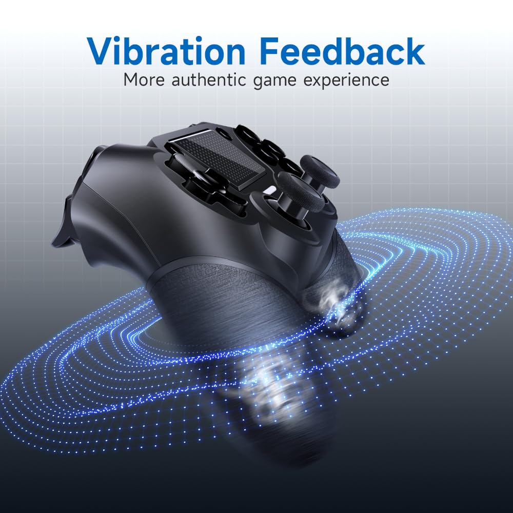 AceGamer Wireless Controller 2 Pack for P4 - Midnight Black, Non-Slip Grip, Includes 2 USB-C Cables