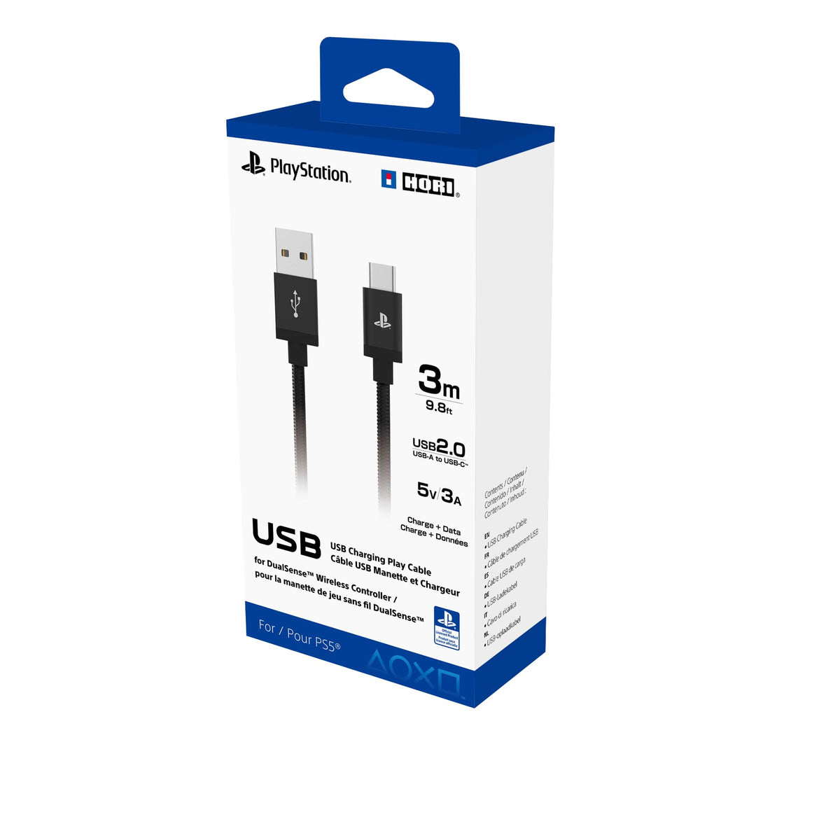 HORI USB Charging Play Cable for Playstation 5 - Officially Licensed by Sony