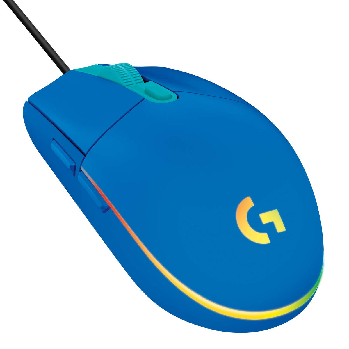 Logitech G203 Wired Gaming Mouse 8 000 DPI Rainbow Optical Effect LIGHTSYNC RGB 6 Programmable Buttons On-Board Memory Screen Mapping PC/Mac Computer and Laptop Compatible - Blue