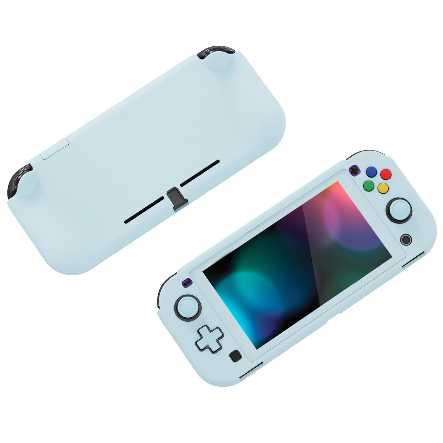 PlayVital ZealProtect Case for Nintendo Switch Lite - Ergonomic Grip, Shock-Absorbent, Anti-Scratch, Heaven Blue, Model PSLYP3018