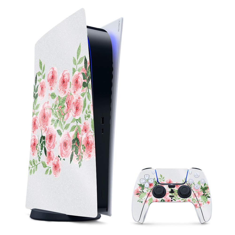 MightySkins Glossy Glitter Gaming Skin for PS5 / PlayStation 5 Digital Edition Bundle - Bouquet | Durable High-Gloss Glitter Finish | Easy to Apply and Change Styles | Made in The USA