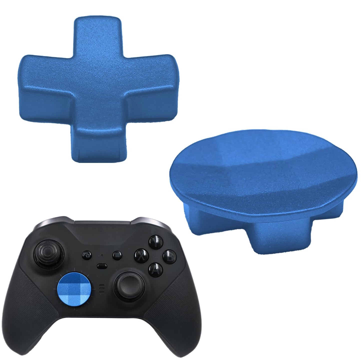 2 in 1 Metal D-Pads for Xbox One Elite Series 2 Elite Controller Metal D-Pads Directional Pad Button Kits Replacement Parts for Xbox Controller Series 2 Core/Elite Series 2 Controller(Blue)