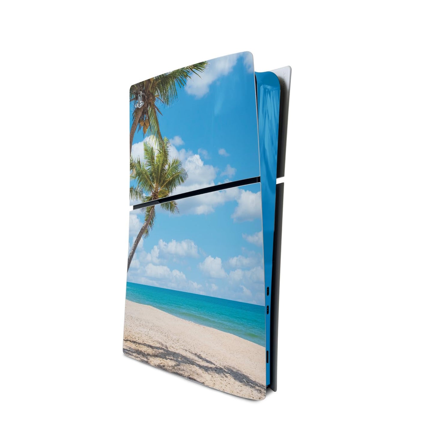 MightySkins Skin Compatible with Playstation 5 Slim Digital Edition Console Only - Palm Beach | Protective Durable and Unique Vinyl Decal wrap Cover | Easy to Apply | Made in The USA