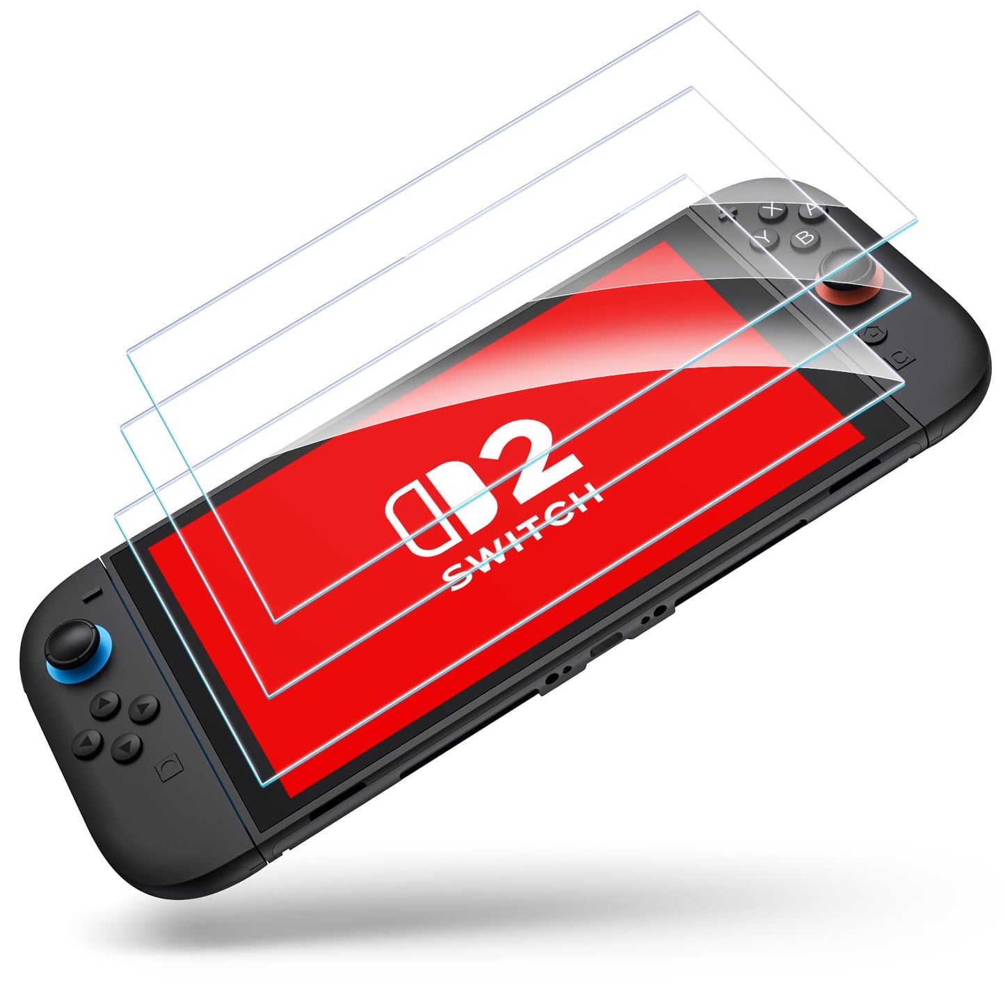 BHGift 3 Pack for Nintendo Switch 2 Screen Protector 2025 Transparent HD Clear Anti-Scratch Tempered Glass Screen Protector Compatible with Switch 2 Console 7.9 Clear