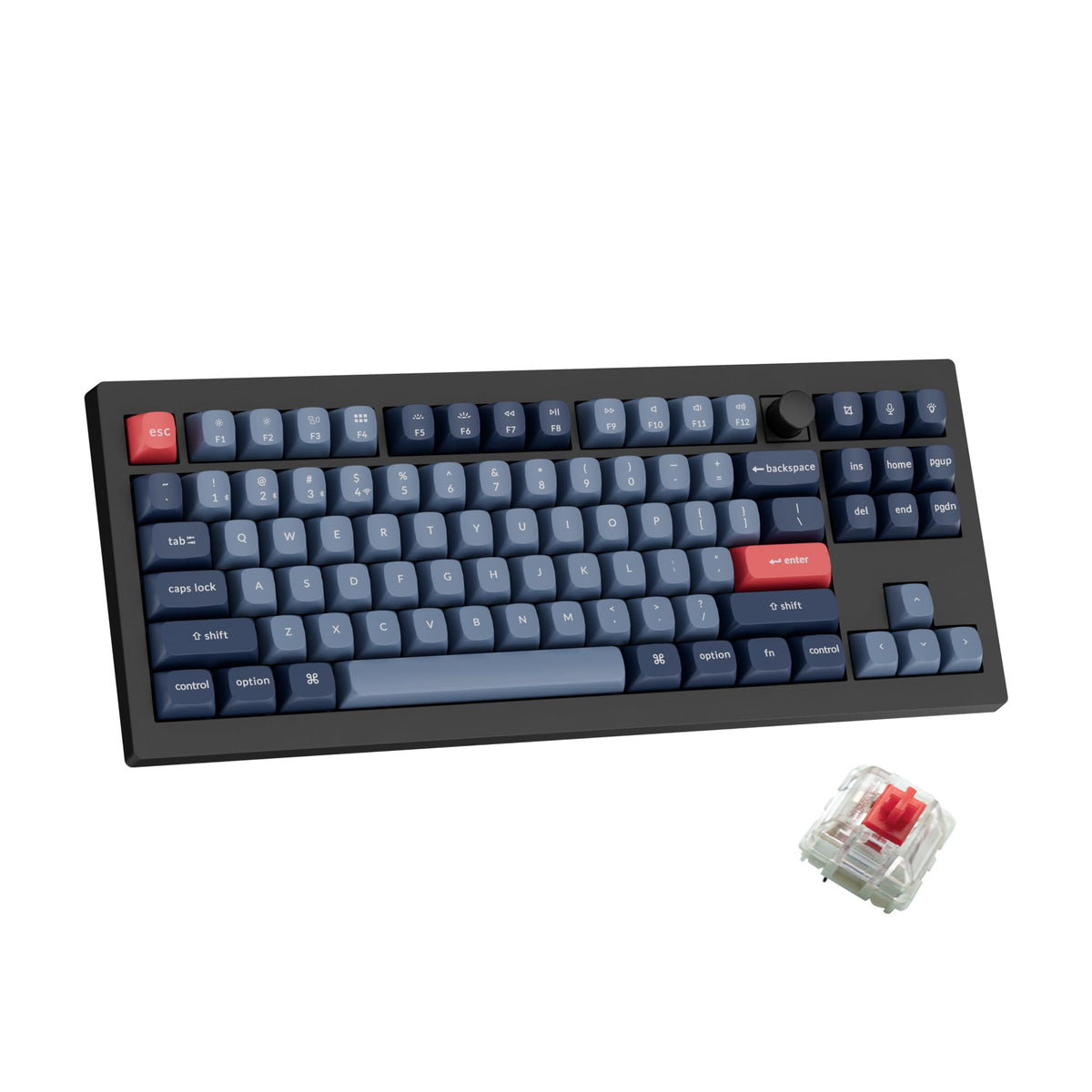 Keychron V3 Max TKL Wireless Mechanical Keyboard QMK/VIA RGB Bluetooth/2.4 GHz/Wired 87 Keys Hot-Swappable with Gateron Red Switch Compatible with Mac Windows Linux