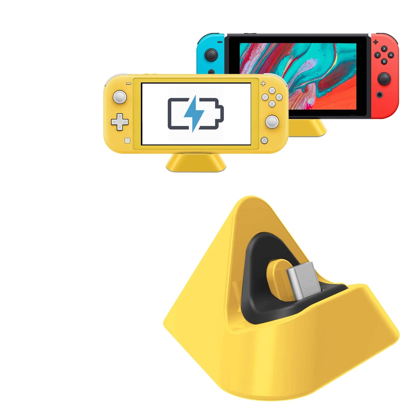 Charging Dock for Nintendo Switch Lite Charging Stand Station Compatible with Nintendo Switch (Yellow)