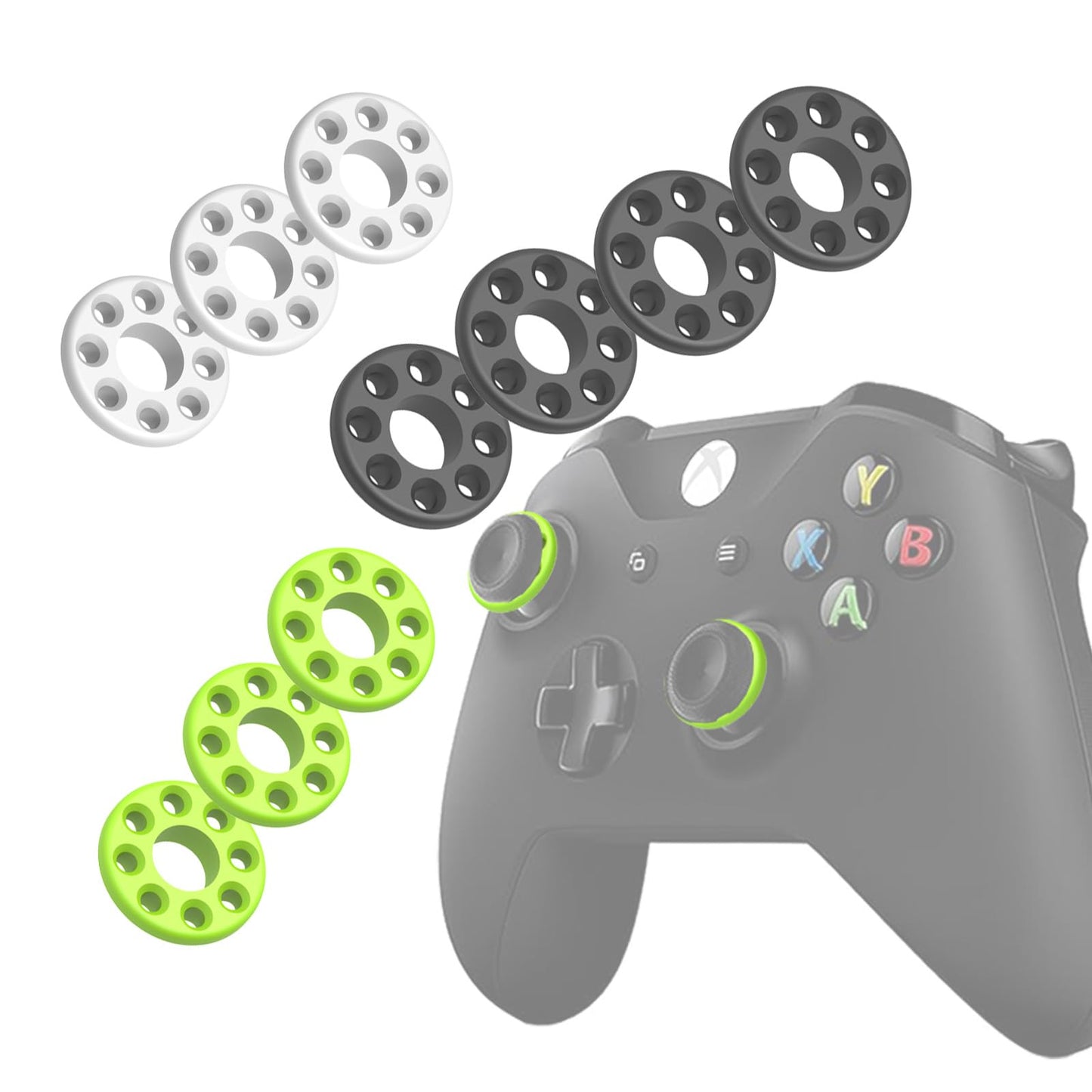 Bshirmay Precision Rings Compatible with PlayStation PS4/PS5/PS5 Pro Xbox One/Series X|S/Xbox 360 Switch Pro Scuf Aim Assist Motion Controller Thumbstick Ring Silicone Bumper Stick Grip Keeper