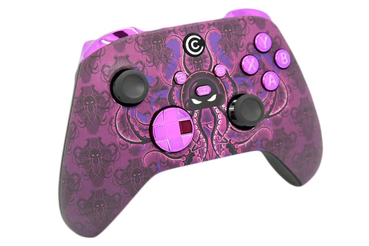 Custom Controllerzz Wireless Controller for Xbox & PC - Purple Monster & Purple Chrome Inserts