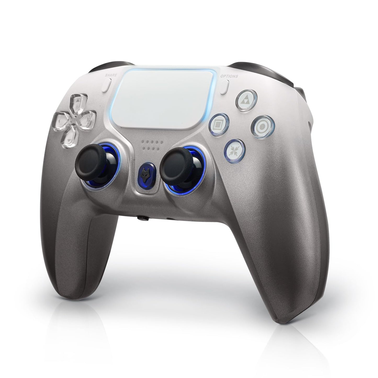 NBCP For PS4 Wireless Controller Compatible With PS4/PS3/PC/iOS/Android Six-Axis Gyroscope Dual Vibration 1200mAh Battery Dual Hall Effect Triggers Touchpad Turbo Function (Brow)
