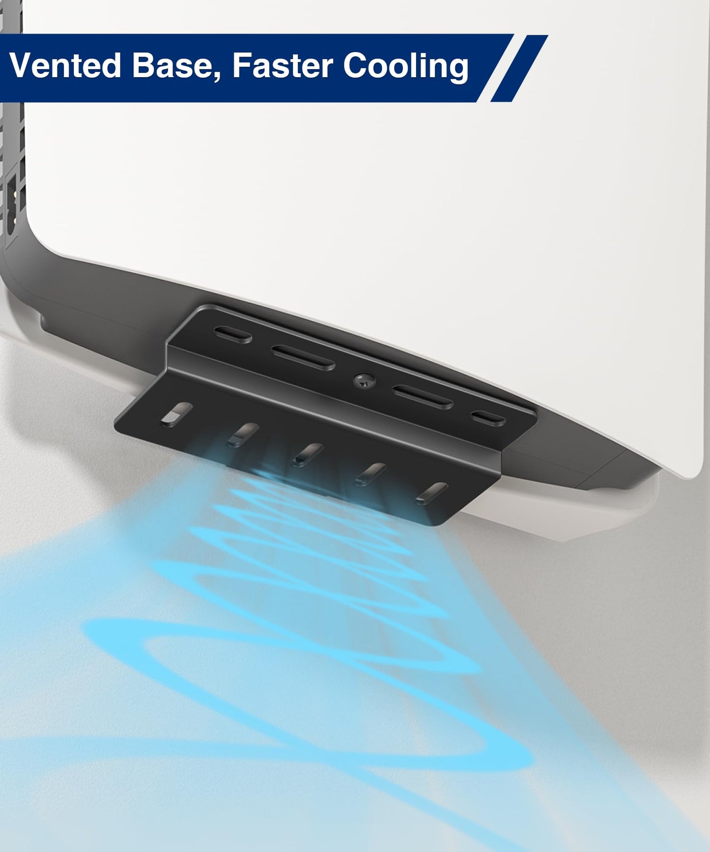 songsoso PS5 Console Holder Wall Mount - Black Gaming Stand for PlayStation 5 Digital Edition, Model JY1001WH, Includes 2 Controller Kits