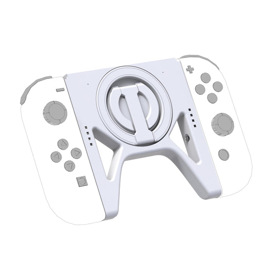 TEGRUP Joy-Con Charger Grip with Magnetic Phone Mount - Dual-Use Hinge, Upgraded Version, White