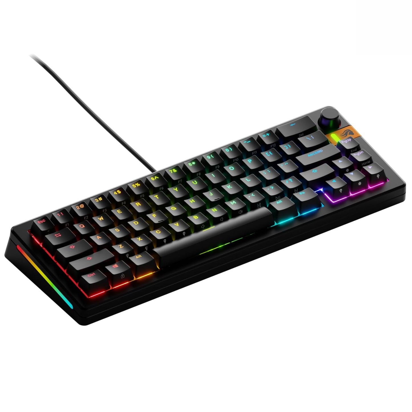 Glorious Gaming - GMMK 3 HE Rapid Trigger Keyboard Hall Effect 8K Polling Rate MX Mechanical & Magnetic Switches Hotswappable 65% Keyboard Modular Gasket System Doubleshot PBT keycaps (Black)
