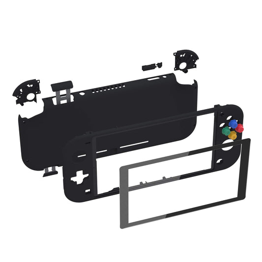 eXtremeRate Soft Touch Black Replacement Shell for Nintendo Switch Lite, ABS Material, Model DLP309, Custom Case Cover with Screen Protector