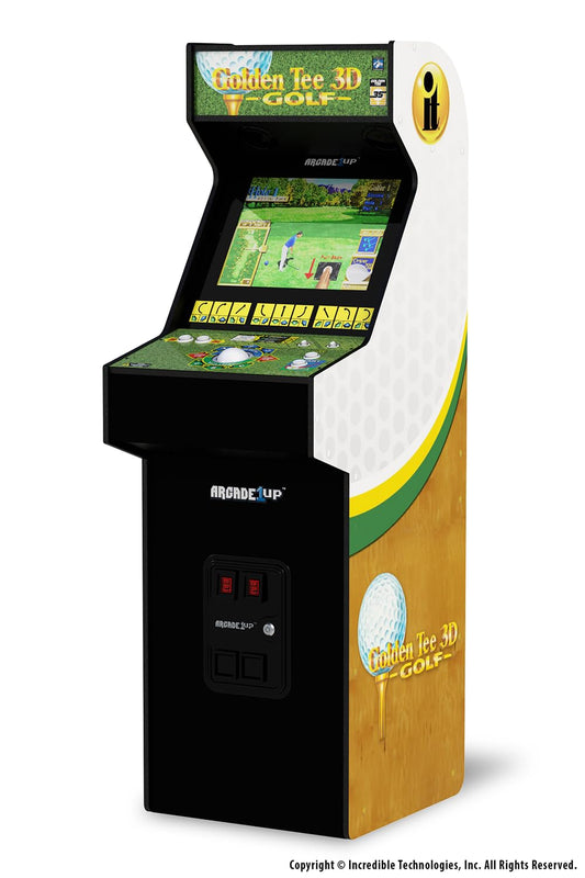 ARCADE1UP Golden Tee 3D Deluxe Arcade Machine - 5-Foot-Tall, Green, Model GLD-A-400311, 8 Classic Games for Home Entertainment