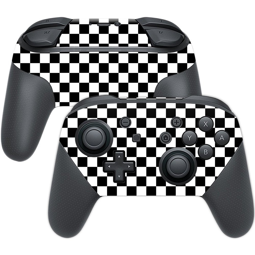 MightySkins Skin Compatible with Nintendo Switch Pro Controller - Check | Protective, Durable, and Unique Vinyl Decal wrap Cover