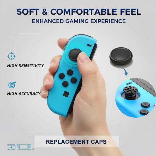 Ferkurn Joystick Controller Thumb Grip Cap for N-Switch OLED & Lite - Yellow Replacement Accessory