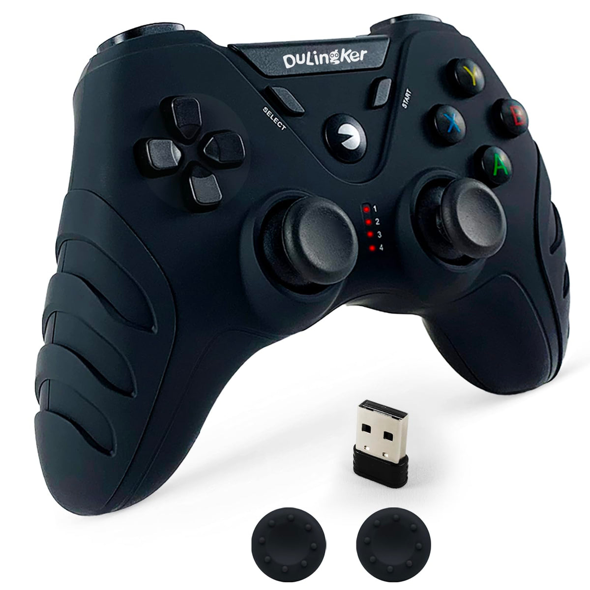 DuLingKer PC Controller Wireless PS3 Controller PC Gamepad with Hall Effect Joystick and Dual Vibration 2.4G Wireless Gaming Controller for PC Windows 11 10 8 PS3 Android TV Steam Raspberry Pi
