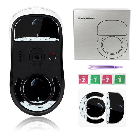 immoenuc Glass Mouse Skates for Logitech G PRO X Superlight - Smooth, Durable, Earth Pattern Feet Pads