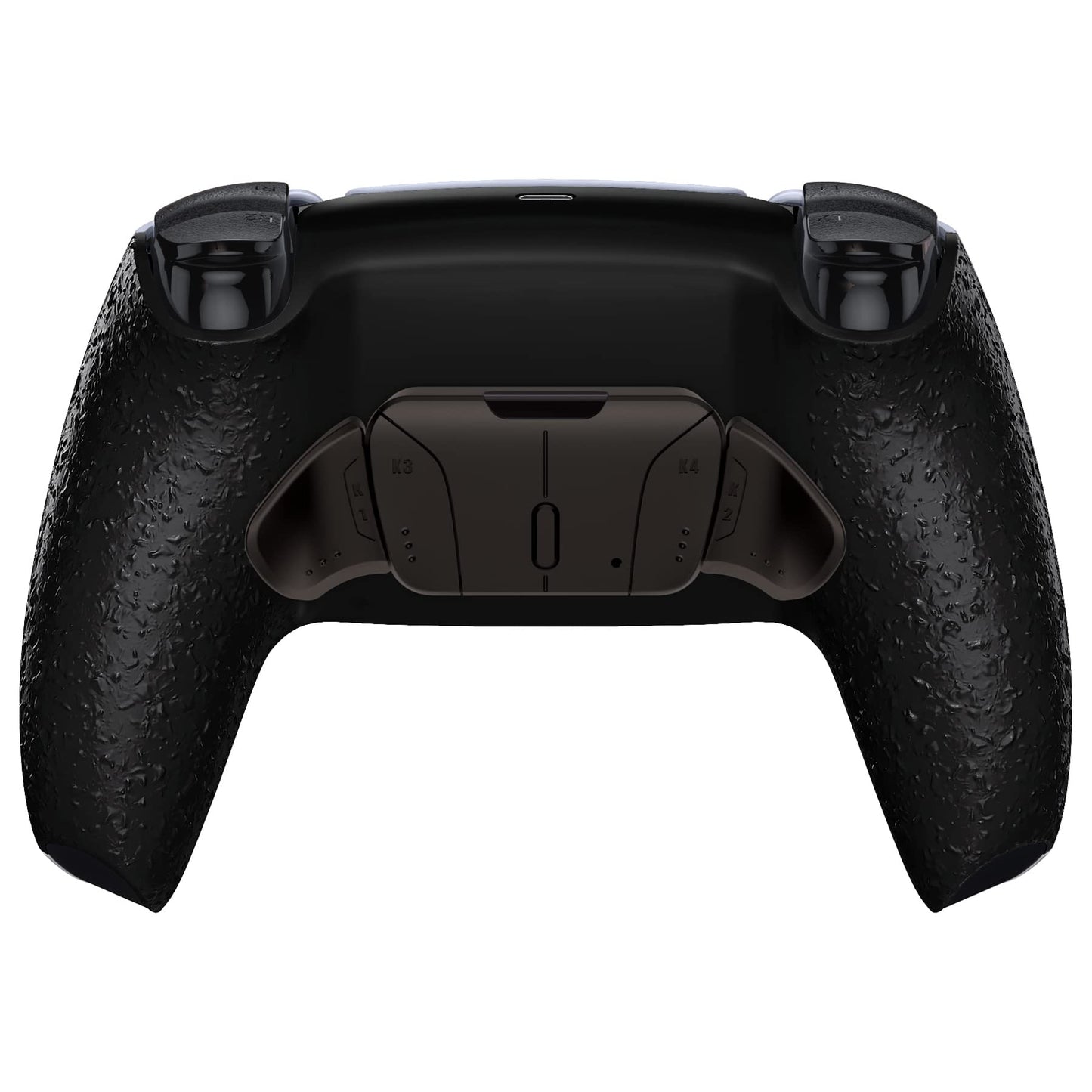 eXtremeRate Textured Black Programmable Real Metal Buttons (RMB) Version RISE4 Remap Kit for PS5 Controller BDM-030 040 050 Upgrade Board & Redesigned Back Shell & 4 Back Buttons for PS5 Controller