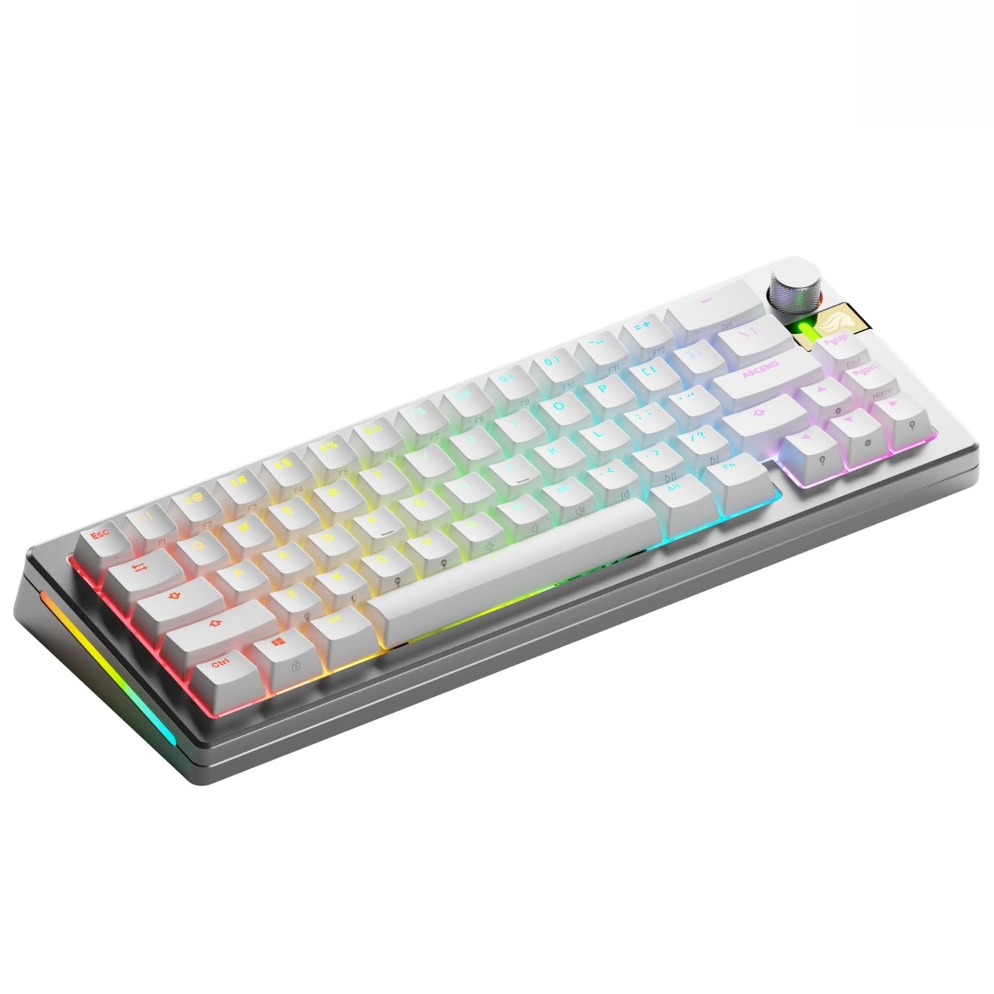 Glorious Gaming - GMMK 3 PRO HE: Wireless Gaming Keyboard Rapid Trigger Hall Effect Aluminum Body 8K Polling Rate Hotswap MX & Magnetic Switches Adjustable Actuation ANSI 65% Compact (Silver)