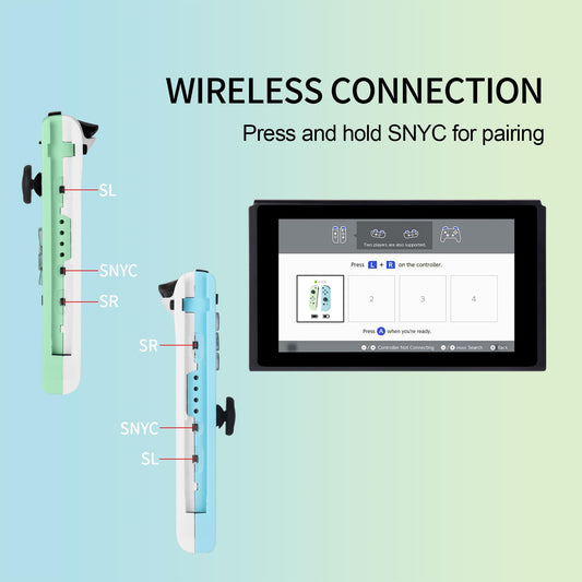 Wireless Switch Controllers - Joypad Compatible with OLED/Lite, Wake-up Support, 6-Axis Gyro, Blue Green