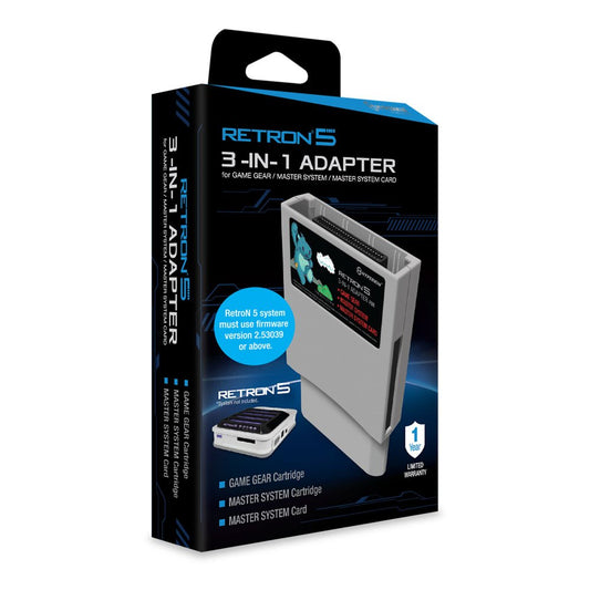 Hyperkin RetroN 5 3-in-1 Adapter for Game Gear & Master System - Grey, Model M07214