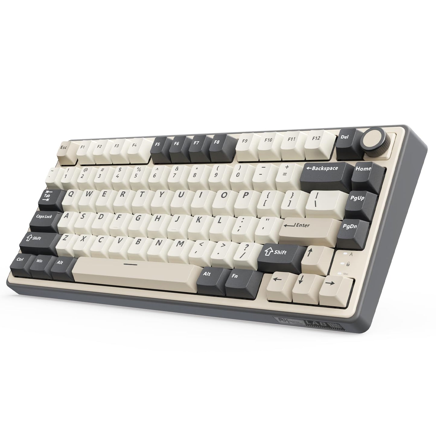 RK ROYAL KLUDGE R75 Wireless Mechanical Keyboard 75% Percent Custom Gaming Keyboard Gasket Mount RGB Backlit with Knob & PBT Keycaps BT5.1/2.4GHz/USB-C Hot Swappable Cream Switch White
