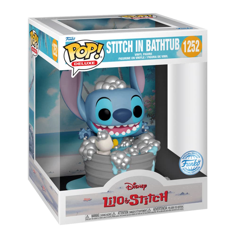 Funko character-themed Pop! Deluxe Vinyl Figure Stitch in Bathtub 9cm