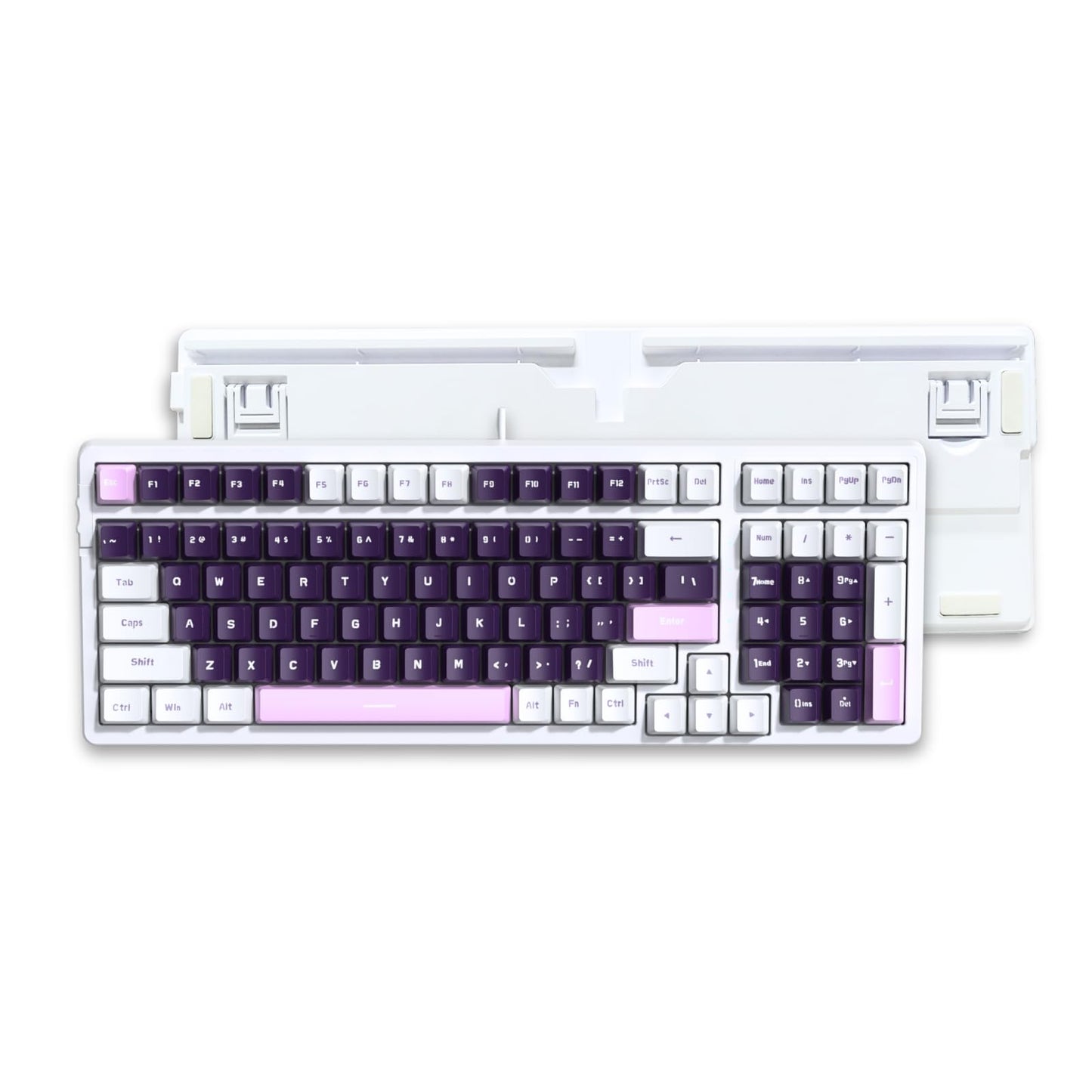 Basaltech 100-Key Mechanical Gaming Keyboard Brown Switches Keyboards RGB Backlit 98% Wired Keyboard for Game&Office
