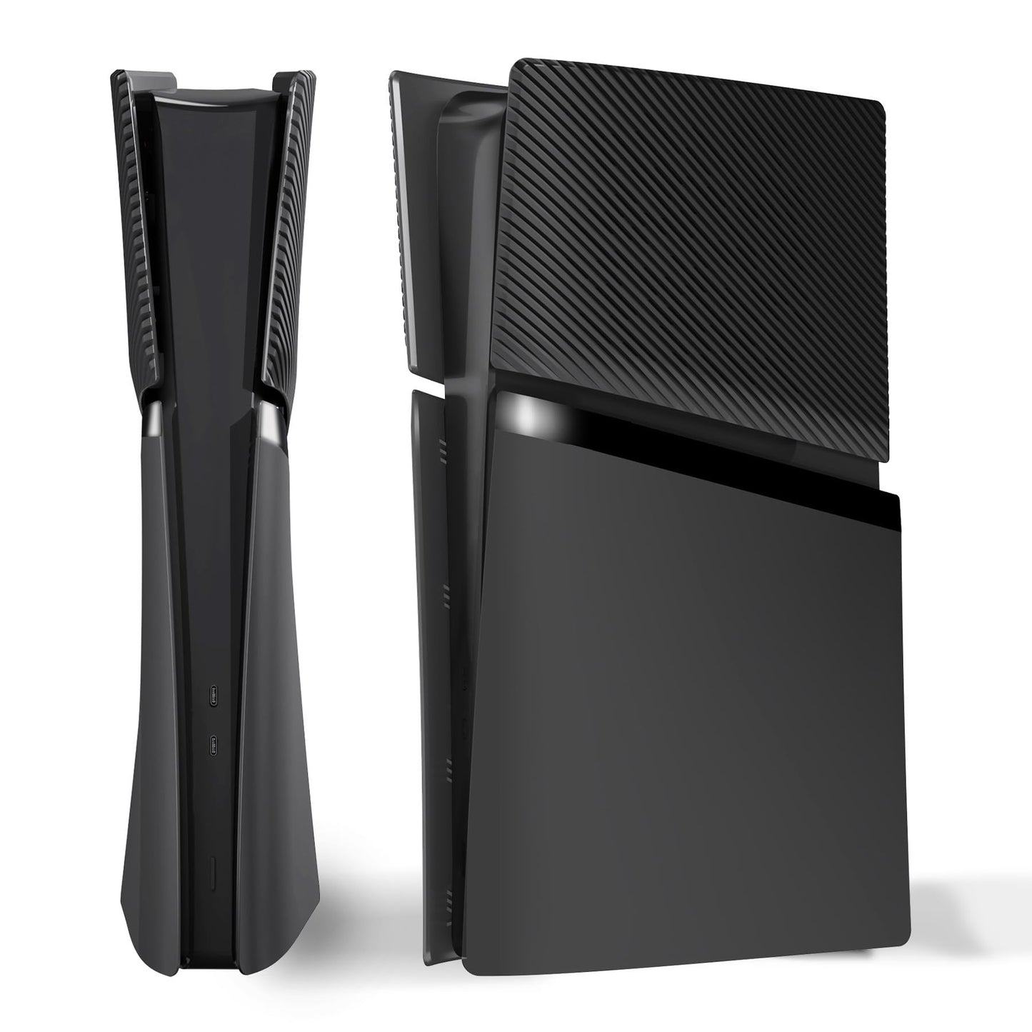 eXtremeRate eXcover Console Replacement Top Bottom Cover Compatible with ps5 Slim Digital Edition Side Panel Faceplate Back Plate with Cooling Vent Compatible with ps5 Slim Digital Console - Black