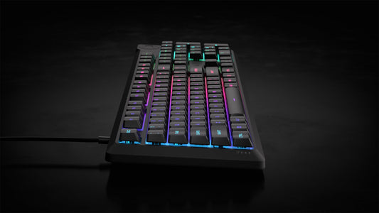 Corsair K55 CORE RGB Gaming Keyboard – Quiet Switches, Spill Resistant, Ten-Zone RGB, iCUE Compatible, QWERTY NA, Black