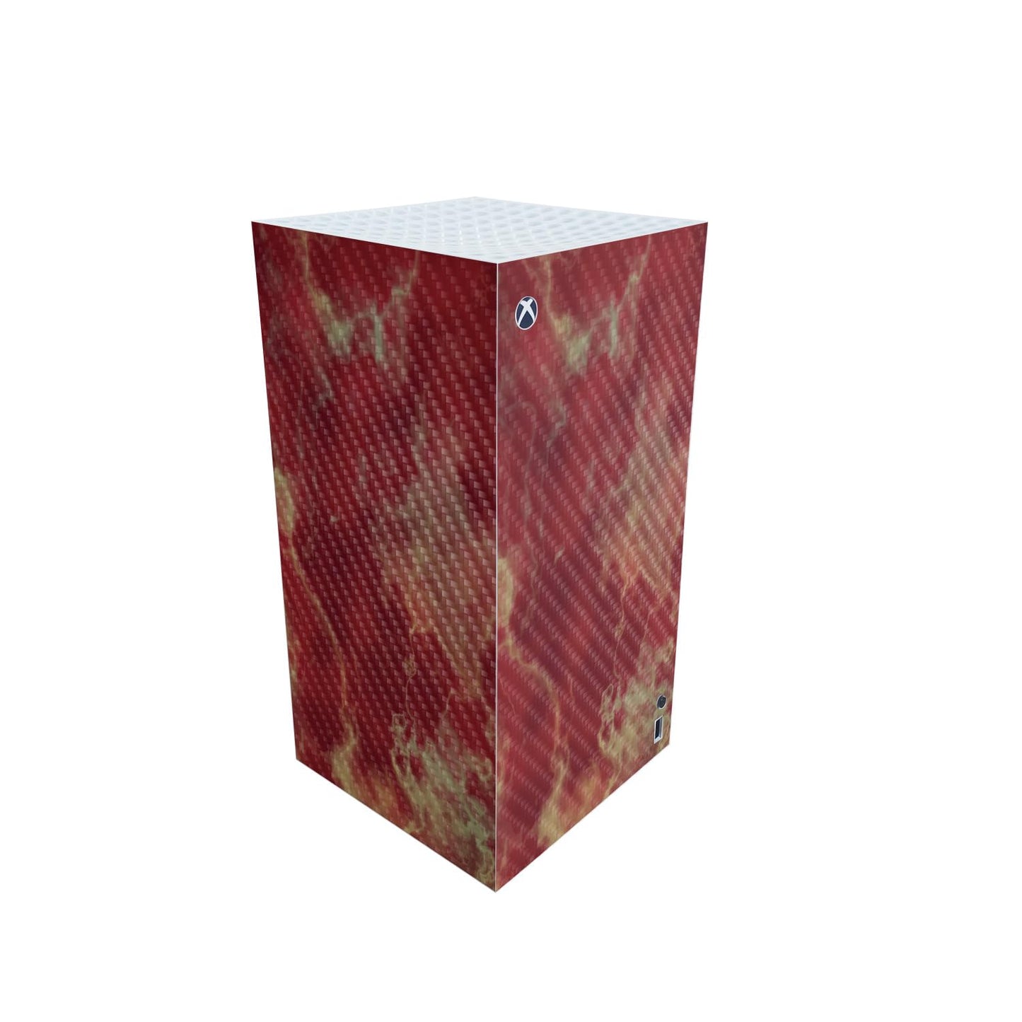 Carbon Fiber Gaming Skin Compatible with Microsoft Xbox Series X Digital Edition - Crimson Marble - Premium 3M Vinyl Protective Wrap Decal Cover - Easy to Apply | Crafted in The USA by MightySkins
