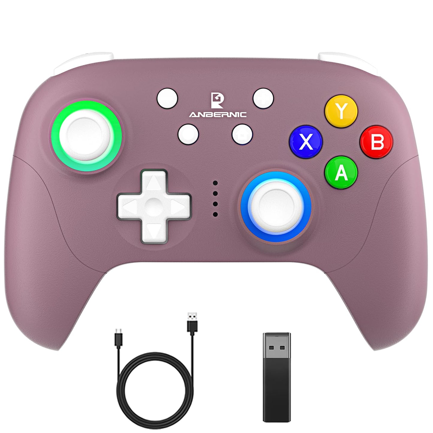 RG P01 Wireless Gaming Controller RG P01 Controllers Gamepad for PC Plug and Play Gaming Gamepad with Hall Effect/control buttons Joystick rg p01 Game Controller Switch/PC/Steam/Android/IOS(Purple)